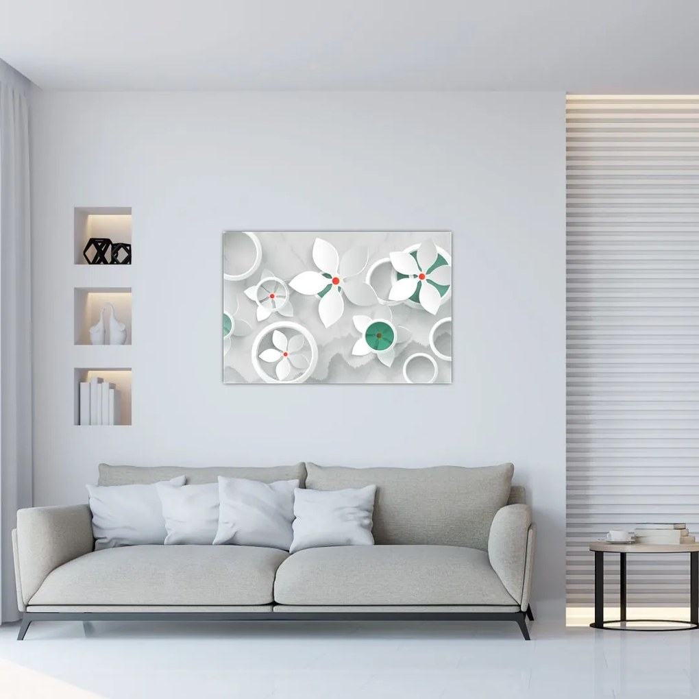 Tablou abstracției florale (90x60 cm)