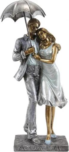 Figurina, cuplu cu umbrela, 29x13x8.5 cm