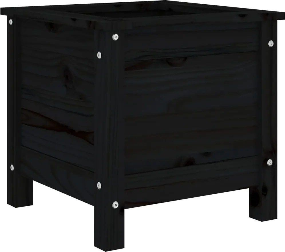 vidaXL Jardinieră de grădină, negru, 40x40x39 cm, lemn masiv pin