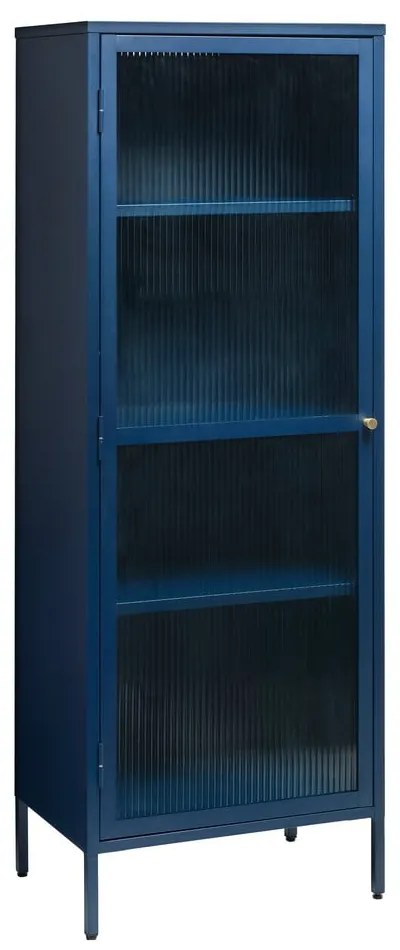 Vitrină din metal Unique Furniture Bronco, înălțime 160 cm, albastru