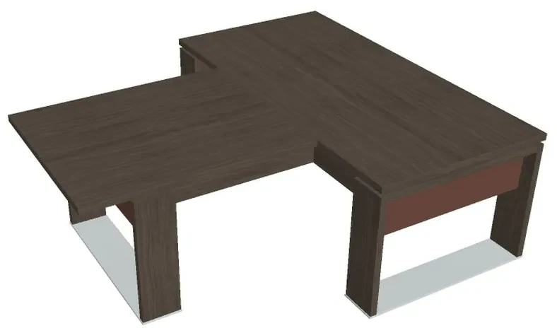 Masă Verno+ S 200 x 220 cm, cu extensie, stejar antracit / maro