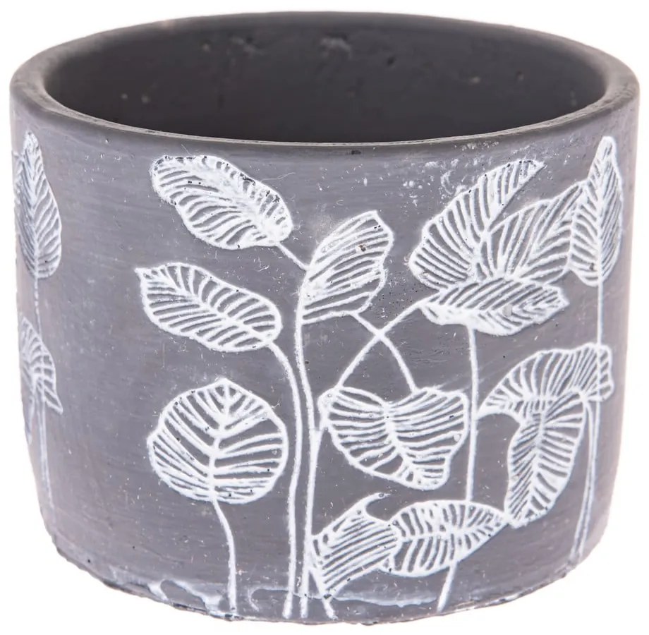 Ghiveci din beton cu suport metalic Dakls Flowery, ø 13,5 cm, gri