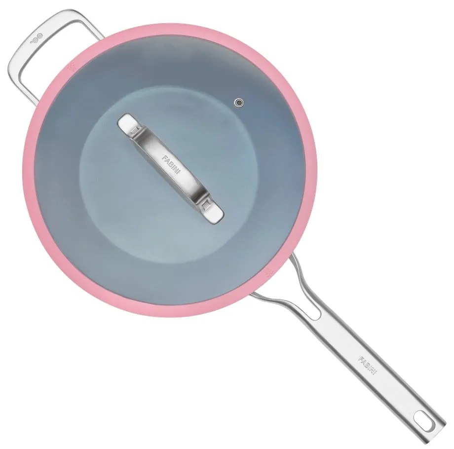 Tigaie tip wok cu capac/cu suprafață ceramică ø 28 cm Meda 3.0 – FABINI