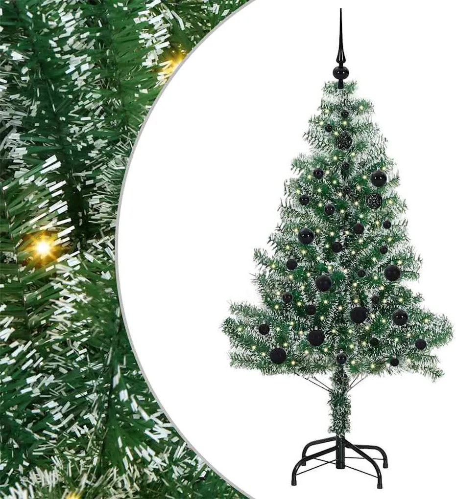 vidaXL Pom de Crăciun artificial cu zăpadă imitată și lumină LED