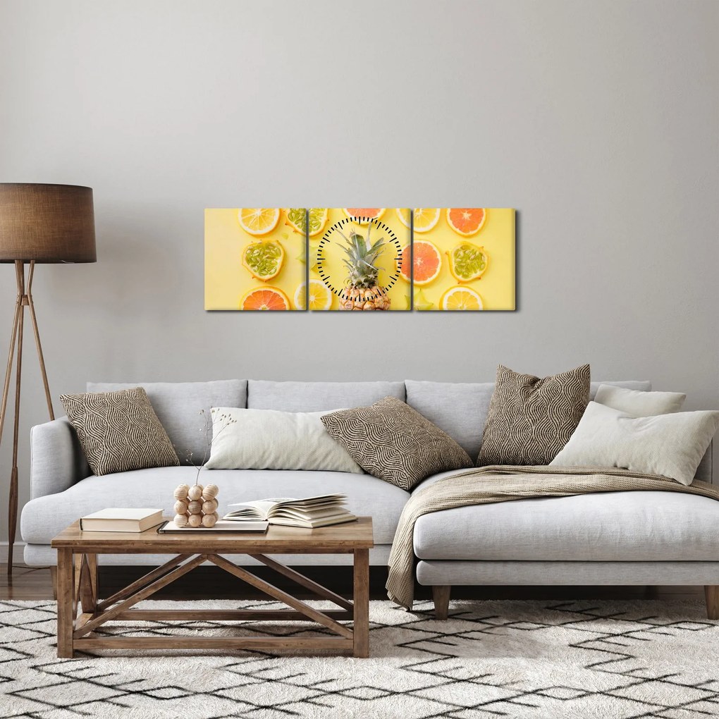 Tablou cu fructe (cu ceas) (90x30 cm)