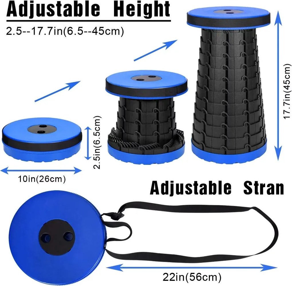 Scaun portabil pentru exterior - albastru