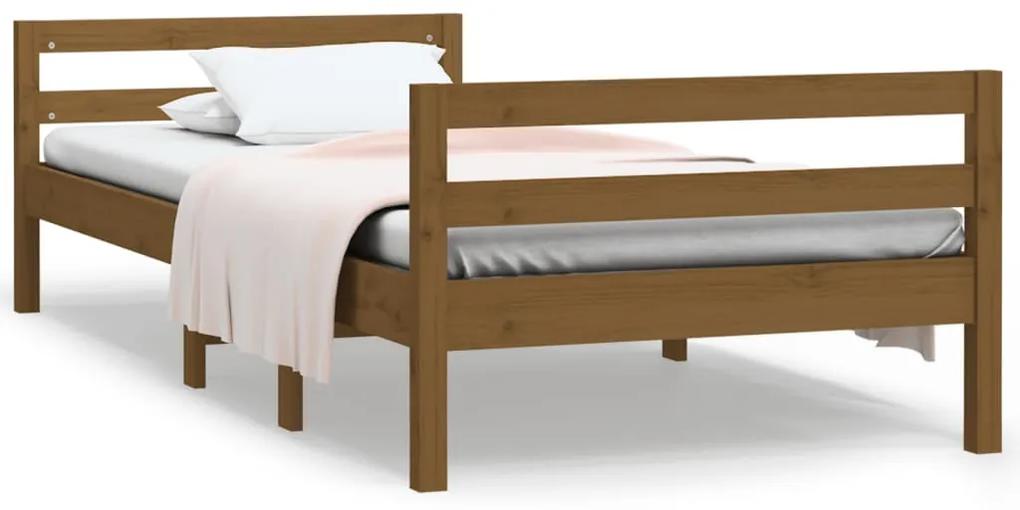 821632 vidaXL Cadru de pat, maro miere, 80x200 cm, lemn masiv de pin