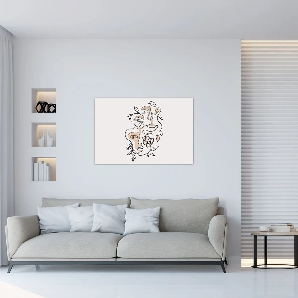 Tablou - Line art facials (90x60 cm)