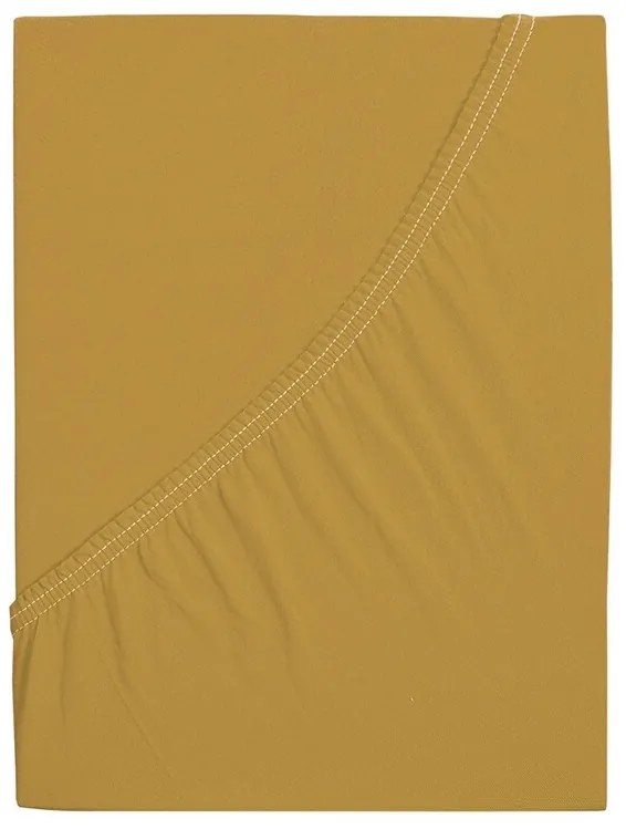 Cearșaf de pat 4Home jersey Ideal mustar , 100 x 200 cm, 100 x 200 cm