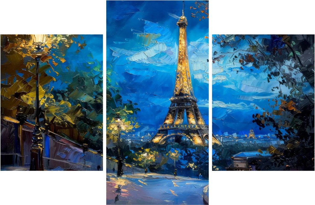 Tablou - Pictură în ulei a Turnului Eiffel (90x60 cm)