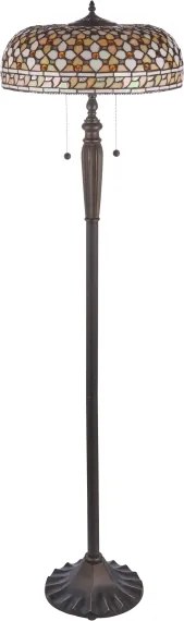 Endon 111921 - Lampă de podea Tiffany MILLE FEUX, 2 x E27 (10 W), 230 V, Ø 45 cm