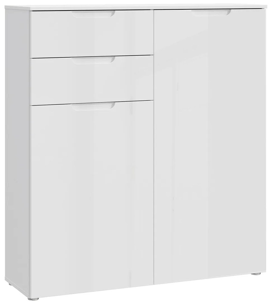 Comoda SIENNA SNNK421T-V29, 2 usi, 2 sertare, alb, 109,9x34,1x116,9 cm