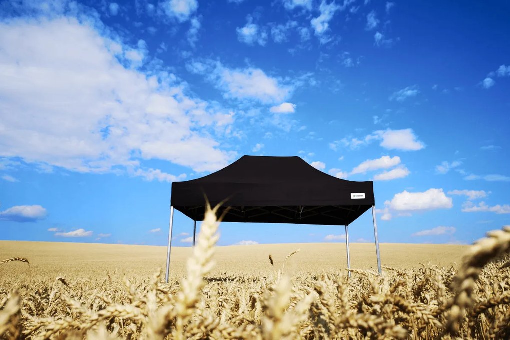 Cort evenimente pliabil 4x6m - cu 3 pereți - Negru