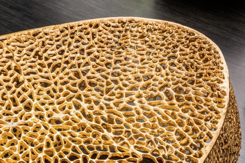 Masuta cu aspect deosebit Leaf 120cm, auriu