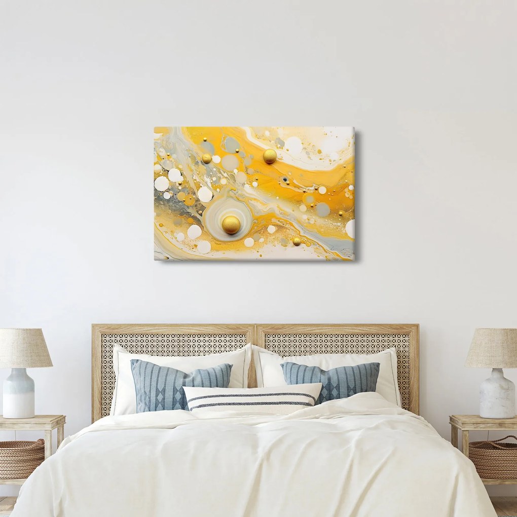 Tablou - fundal abstract cu decor de aur (90x60 cm)
