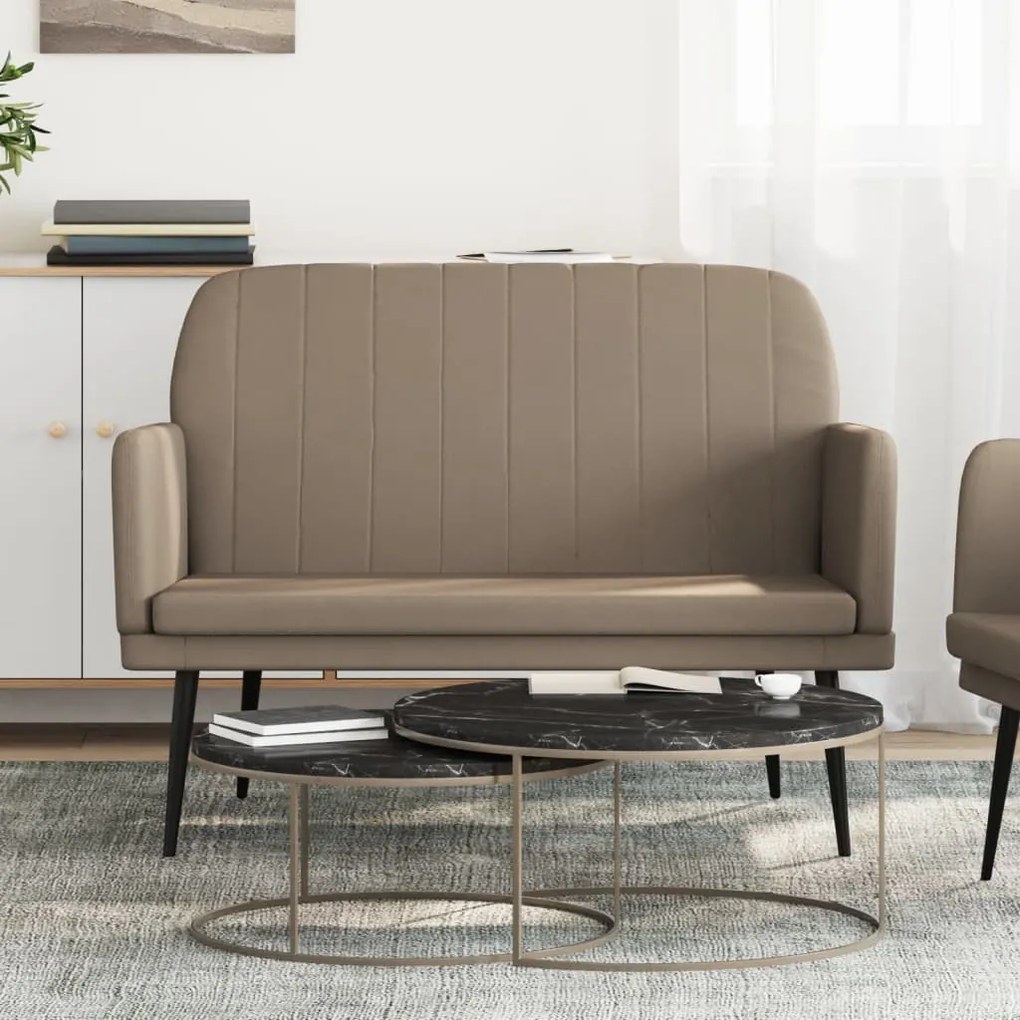 351403 vidaXL Bancă, cappuccino , 107x80x81 cm, piele ecologică