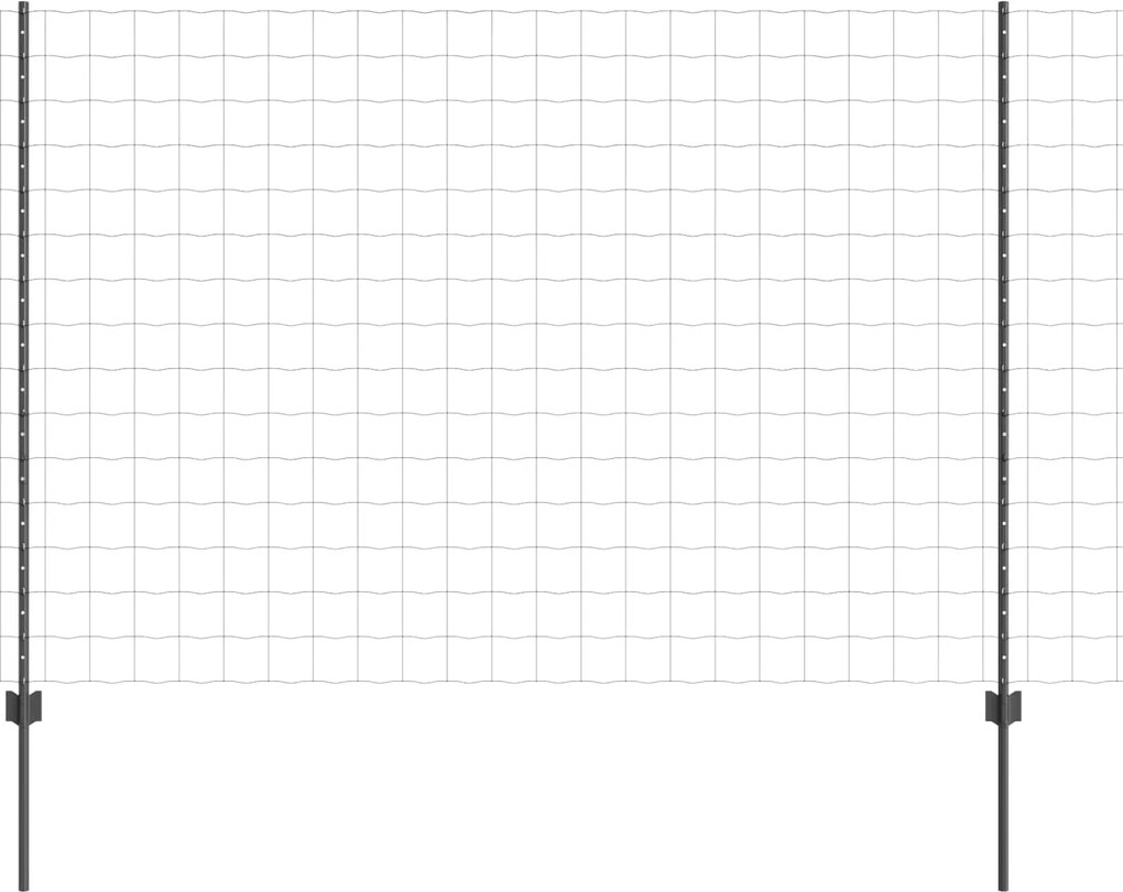 vidaXL Gard cu Stâlp Gri 1,5 x 10 m Oțel