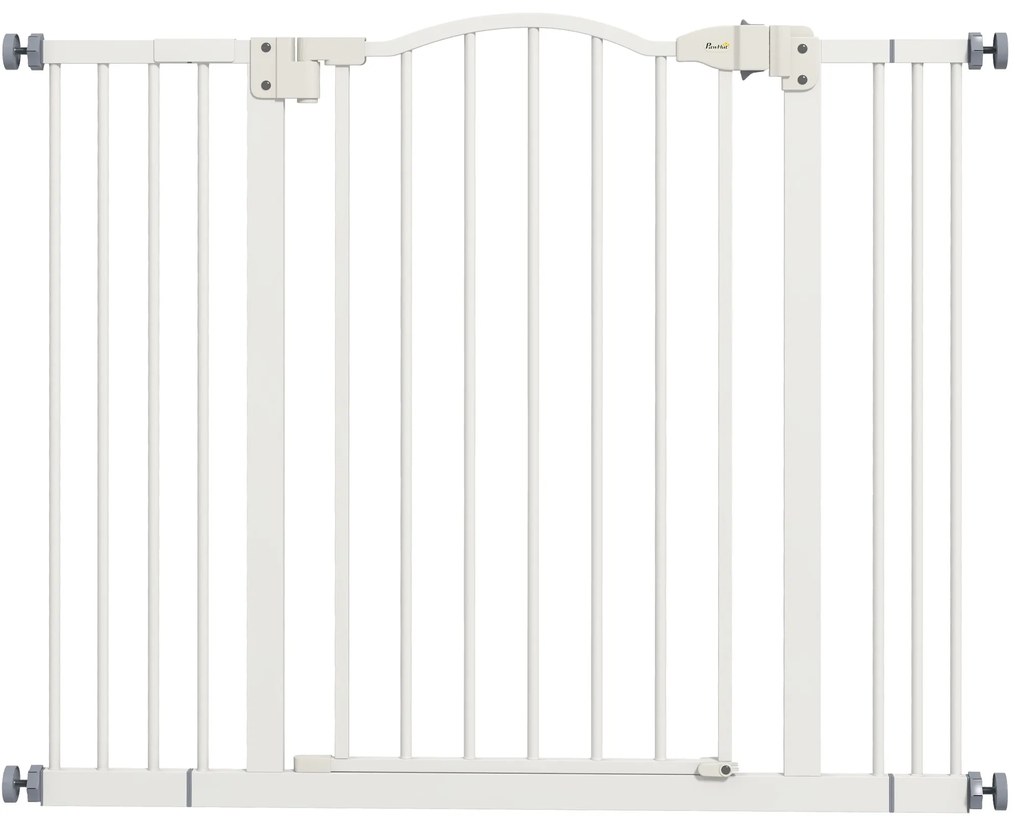 PawHut Poartă Extensibilă pentru Câini fără Șuruburi, Poartă de Siguranță Reglabilă, 94-100x78 cm, Alb | Aosom Romania