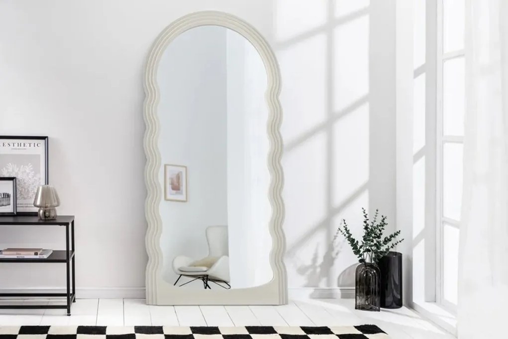 Oglinda de perete design modern Wave 160cm, alb A-45941 VC