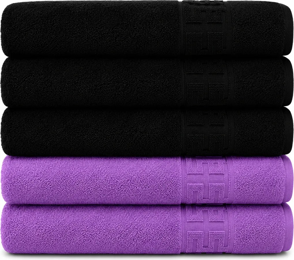 Set 5 Prosoape Premium, 100% Bumbac, Absorbante și Pufoase