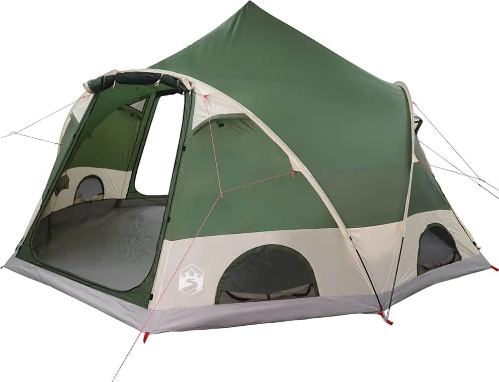 vidaXL Cort cu dome pentru 4 persoane Verde 505 x 450 x 248 cm