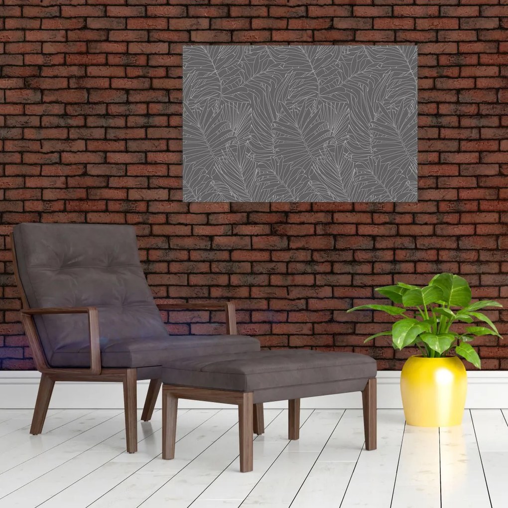 Tablou - Frunze de palmier gri (90x60 cm)