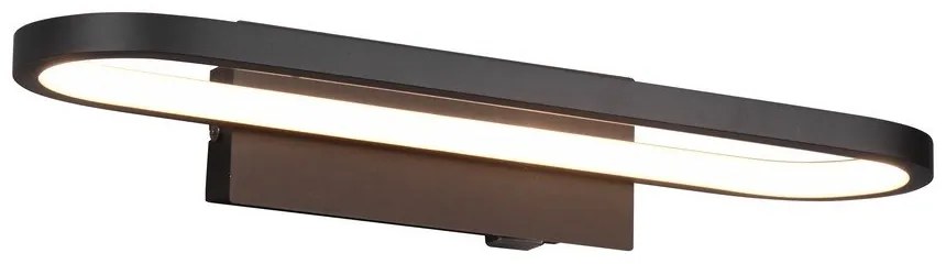 Aplică de perete negru-mat LED (lungime 40 cm) Gianni – Trio