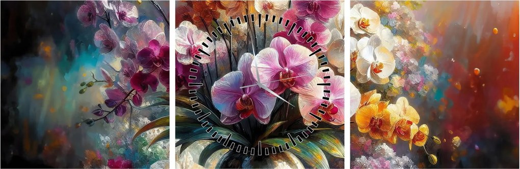 Tablou - Vas de flori II. (cu ceas) (90x30 cm)