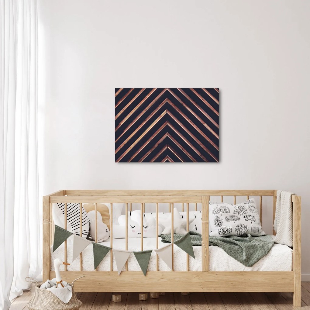 Tablou - Motiv de lemn pe fond negru (70x50 cm)