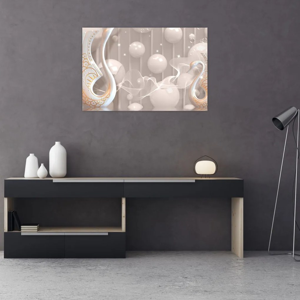 Tablou - Lebede fermecate (90x60 cm)