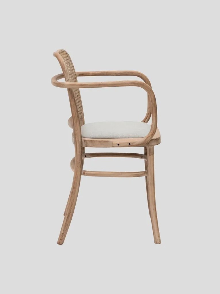 Scaun dining bej din rattan si panza Bruno