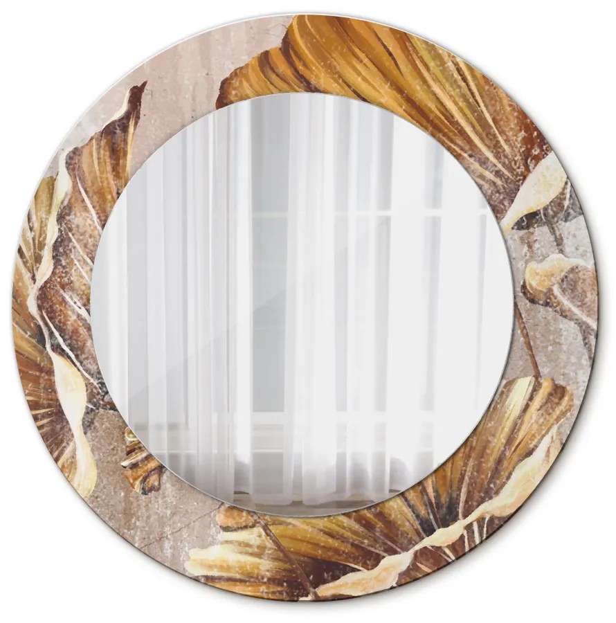 Oglinda rotunda imprimata Frunze aurii