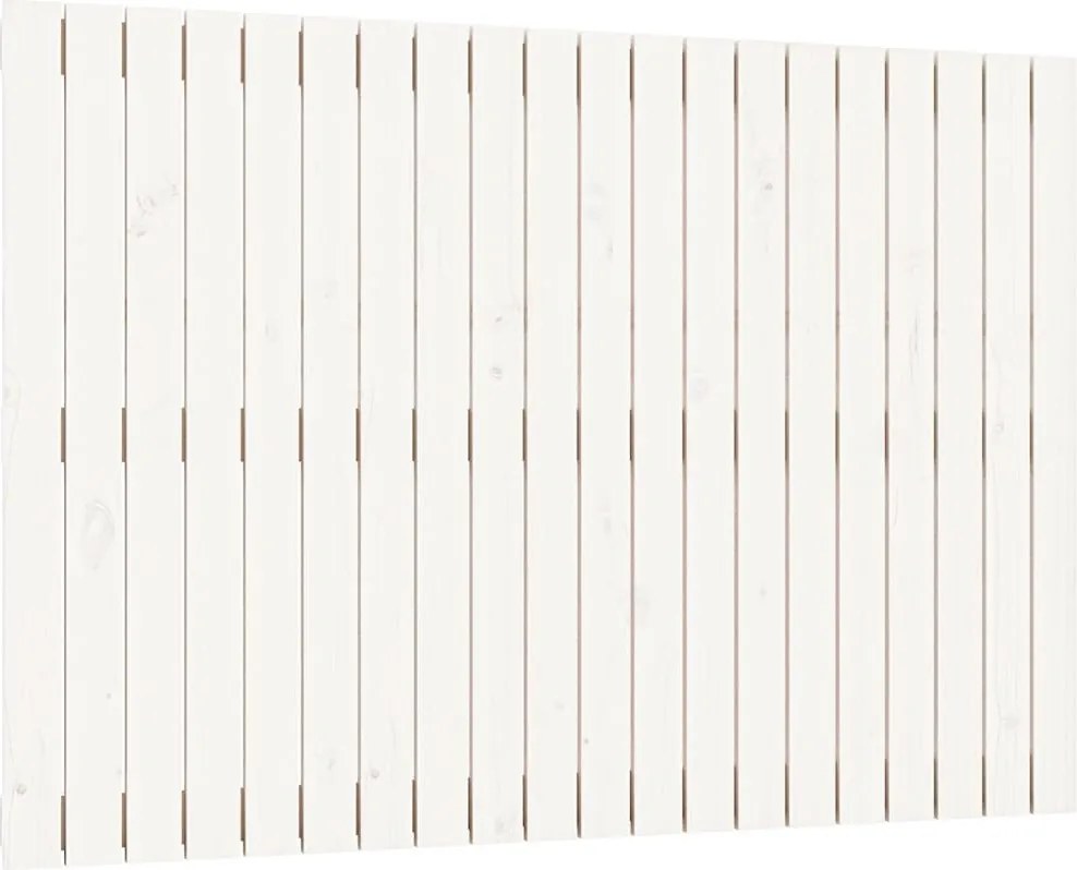 vidaXL Tăblie de pat pentru perete, alb, 127,5x3x90 cm, lemn masiv pin