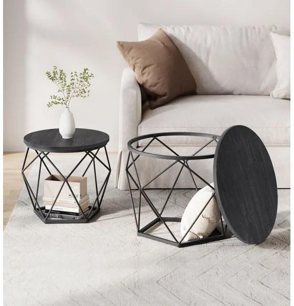 Set 2 mese de cafea TALIA, negre