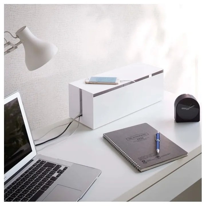 Cutie pentru încărcătoare și cabluri YAMAZAKI Web Cable Box, alb