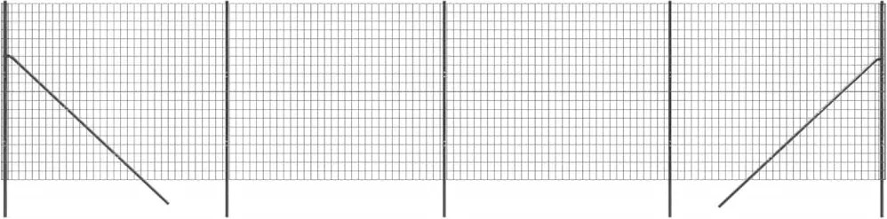vidaXL Gard plasă de sârmă, antracit, 1,4x10 m, oțel galvanizat
