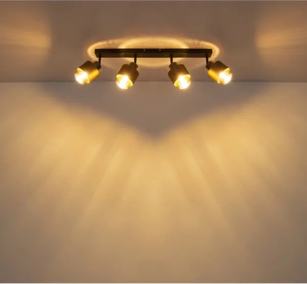 Globo 15560-4C - Corp de iluminat tip spot MILLEY 4xE27/40W/230V, negru/bronz