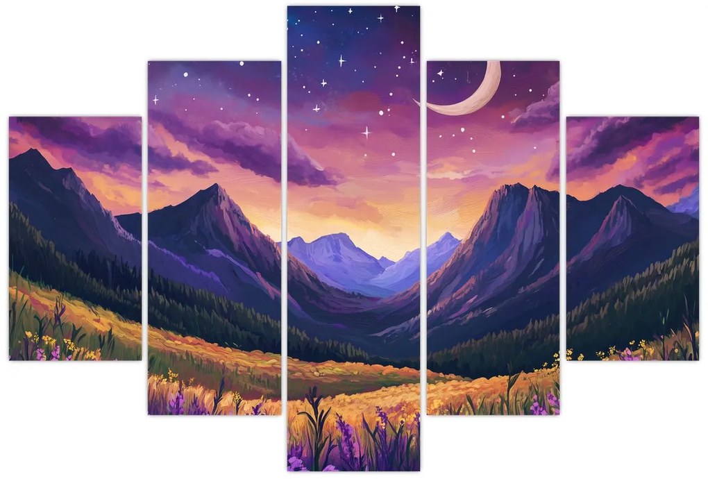 Tablou - Peisaj violet (150x105 cm)