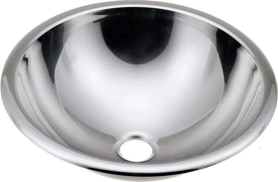 Chiuvetă argintie rotundă din oțel inoxidabil ø 40,5 cm – Sapho