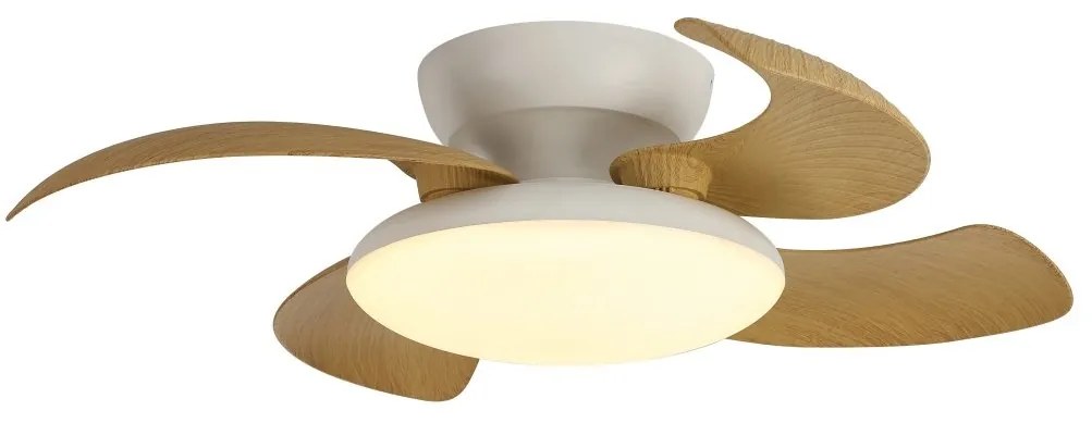 Lustra LED cu Ventilator si telecomanda ALOHA lemn/alb
