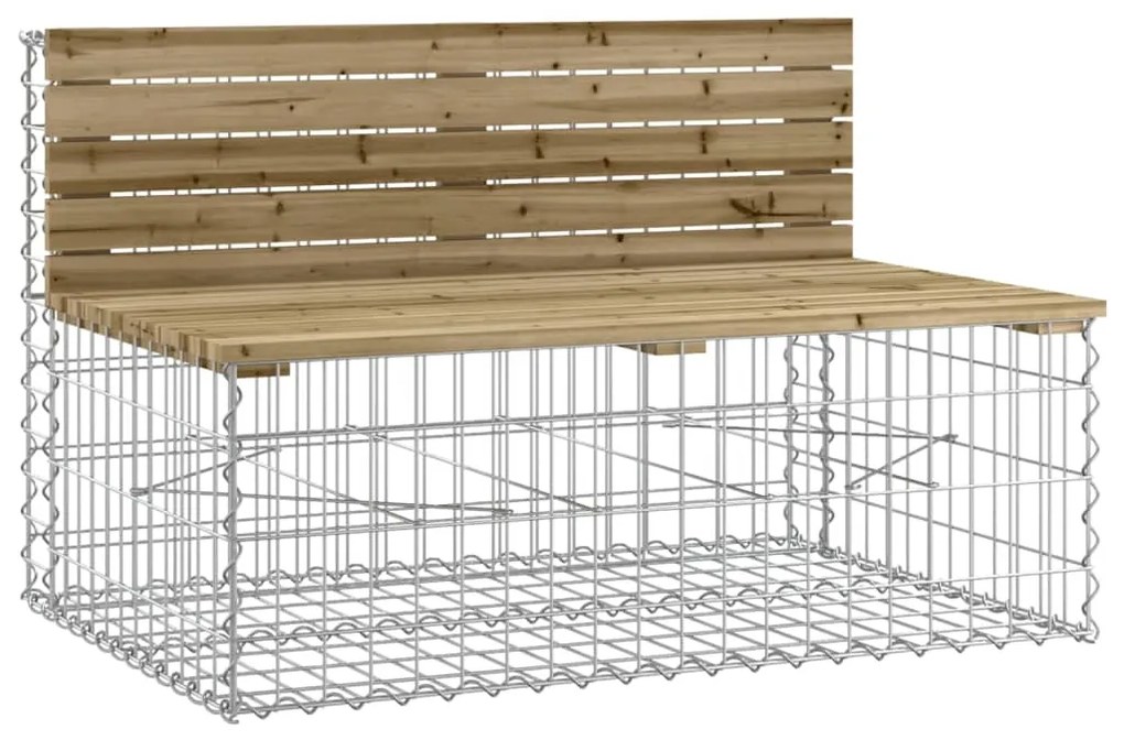 834376 vidaXL Bancă grădină, design gabion, 103x70x65 cm, lemn pin impregnat