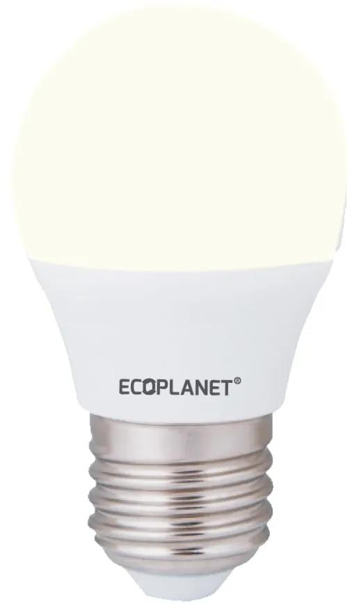 Set 3 Buc - Bec LED Ecoplanet glob mic G45, E27, 7W (60W), 630 LM, F, lumina neutra 4000K, Mat Lumina neutra - 4000K, 3 buc