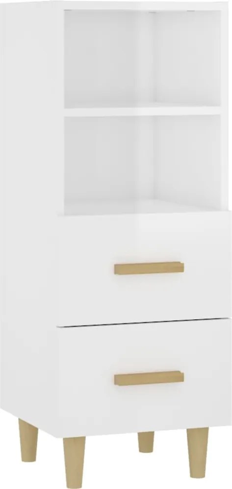 vidaXL Servantă, alb extralucios, 34,5x34x90 cm, lemn compozit