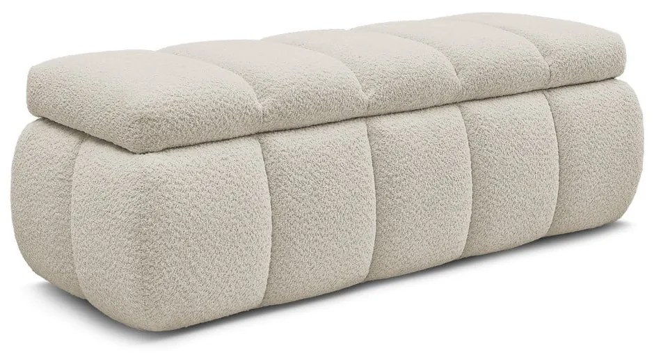 Bancă bej cu tapițerie din țesătură bouclé – Bobochic Paris