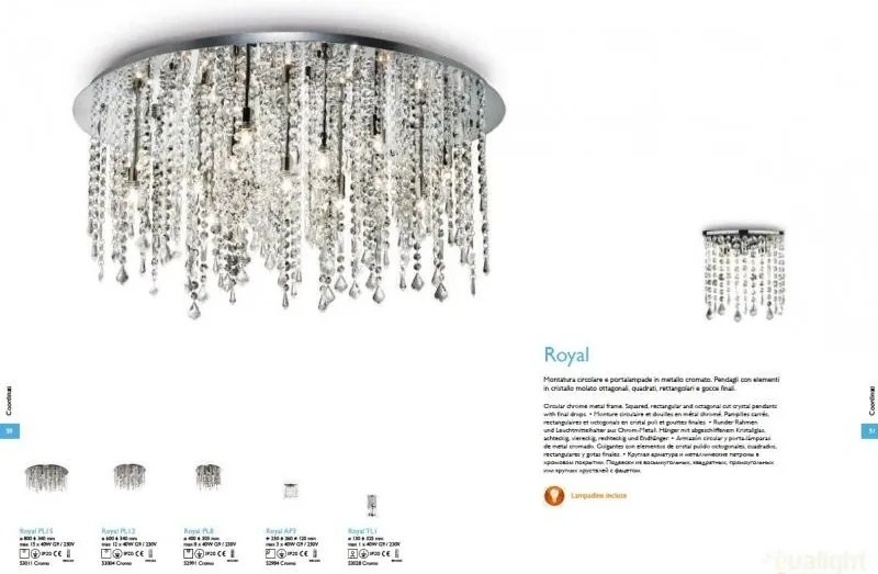 Plafonier cristal Venezian diametru 40 cm ROYAL PL8 052991