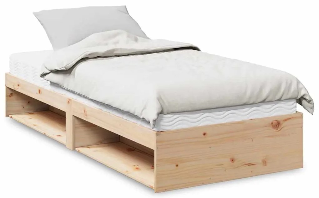 vidaXL Pat de zi cu saltea, 90x190 cm, lemn masiv de pin