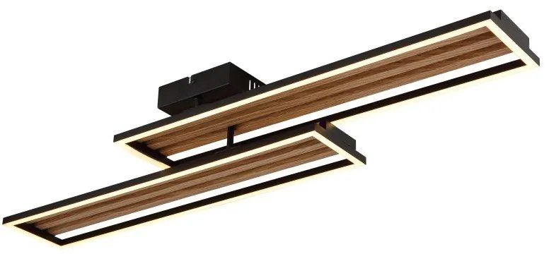 Plafoniera LED riflaj aluminiu cu efect de lemn DAKARI I