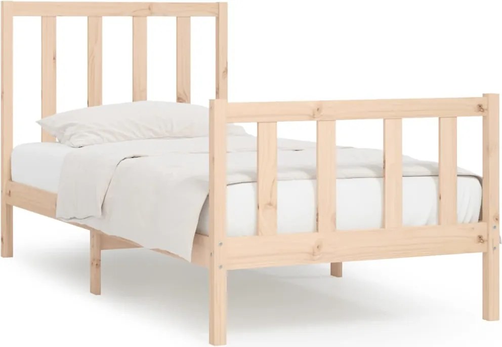 vidaXL Cadru de pat single, 90x190 cm, lemn masiv