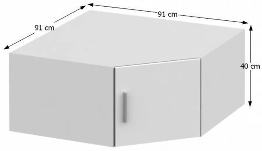 Zondo Suprastructură pentru dulap, de colț Izetta Typ 8 (alb). 1006209