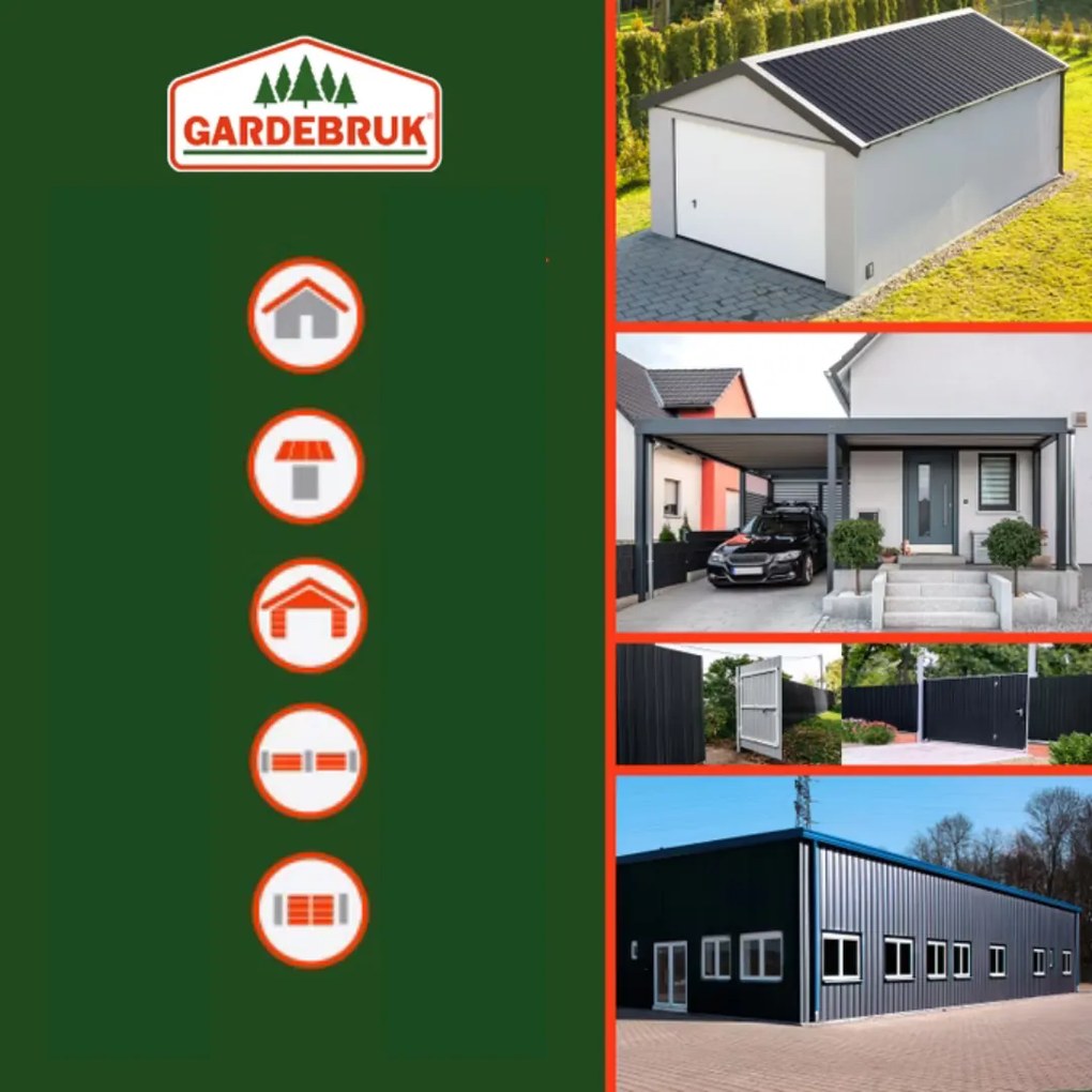 Tablă trapezoidală ARON, set 12 bucăți, 129×46 cm, antracit Gardebruk